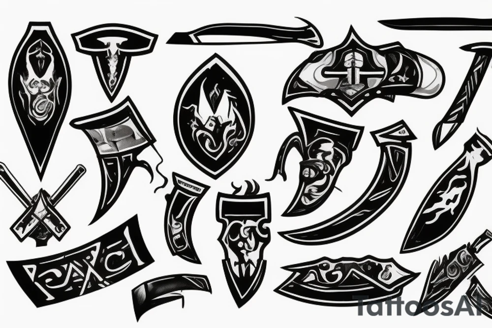 Axe cutting flesh tattoo idea