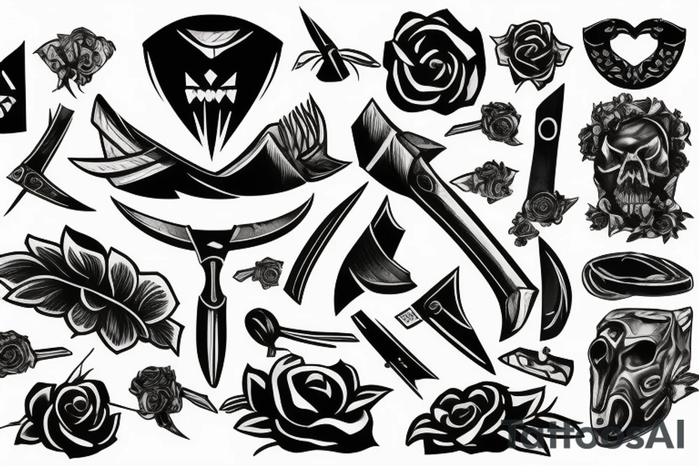 Axe cutting flesh tattoo idea