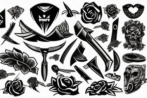 Axe cutting flesh tattoo idea