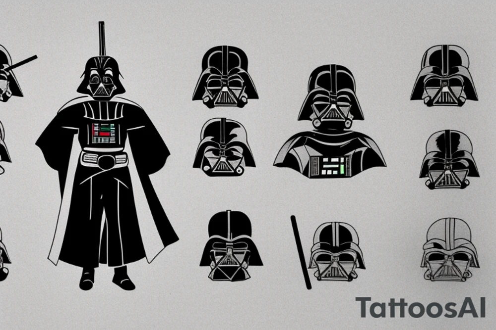 A samurai fighting darth vader tattoo idea
