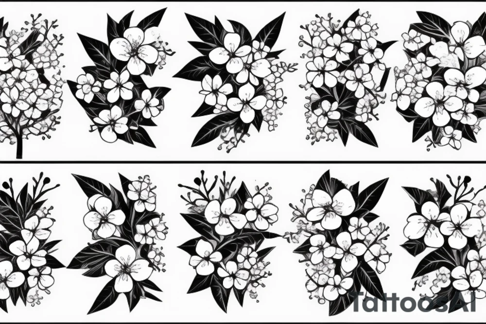 Flowers cherry blossom and sewing machine tattoo idea