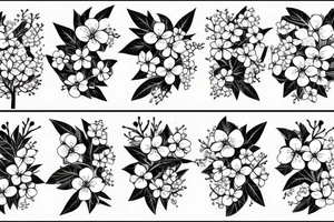 Flowers cherry blossom and sewing machine tattoo idea