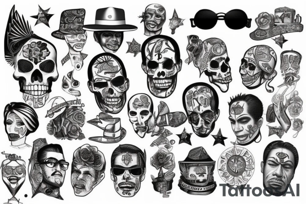 Chicano style with conspiracy theory and number 7 tattoo idea