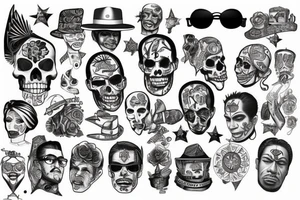 Chicano style with conspiracy theory and number 7 tattoo idea