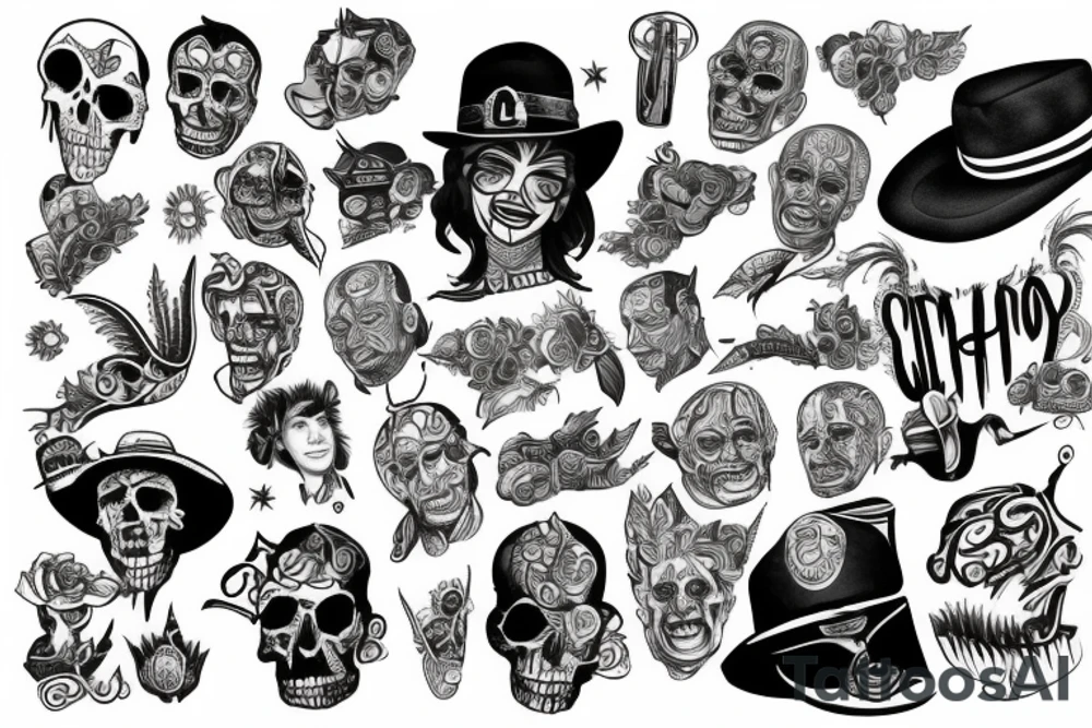 Chicano style with conspiracy theory and number 7 tattoo idea