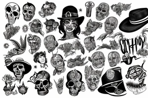 Chicano style with conspiracy theory and number 7 tattoo idea