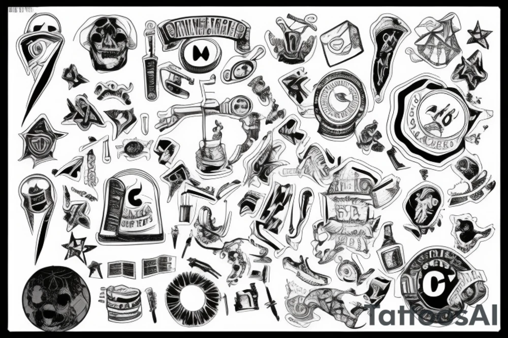 conspiracy theory subject and number 7 in the center tattoo idea