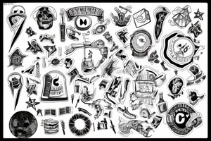 conspiracy theory subject and number 7 in the center tattoo idea