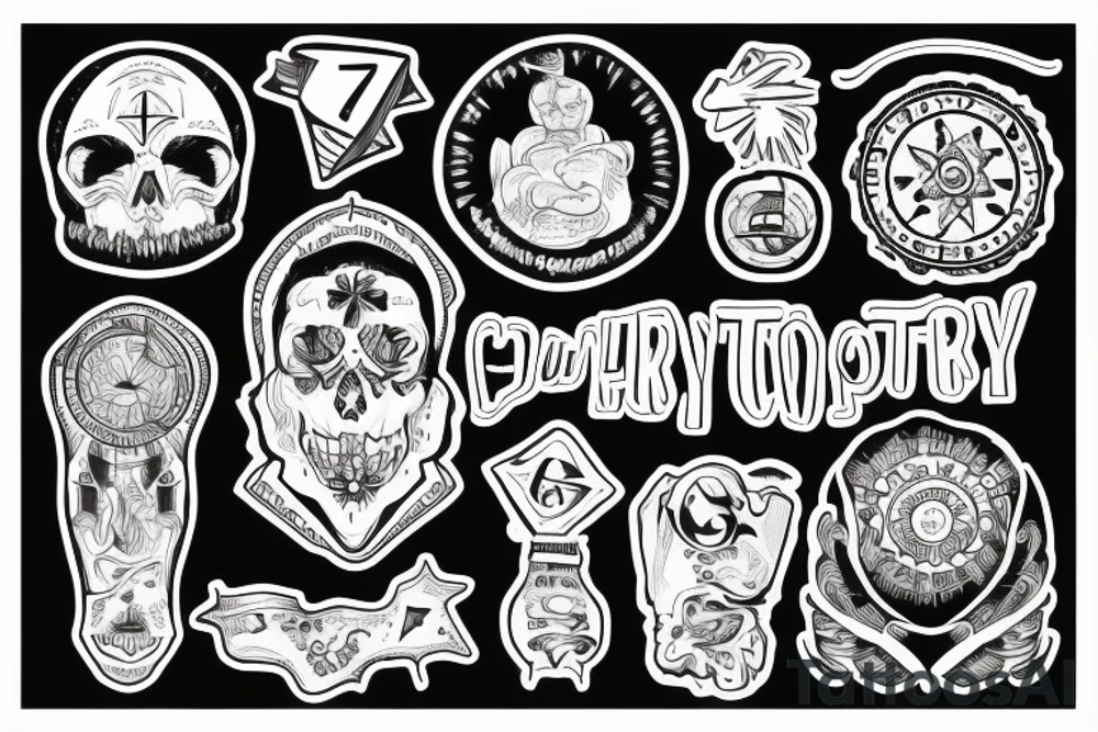 conspiracy theory subject and number 7 in the center tattoo idea