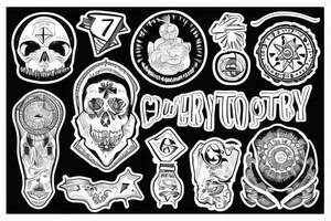 conspiracy theory subject and number 7 in the center tattoo idea