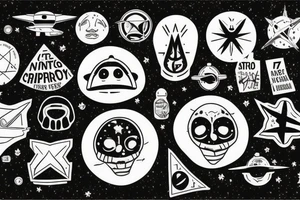 conspiracy theory subject, ufo, number 7 in the center tattoo idea