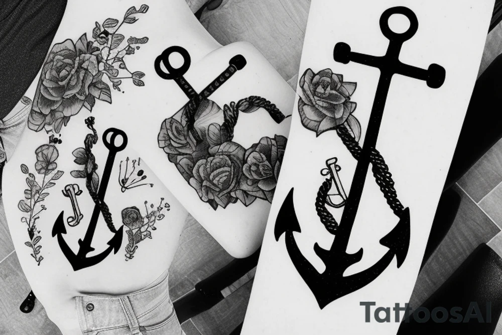 anchor family daughters wife grounding in life tattoo idea