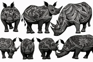 Rhinoceros Japanese style tattoo idea