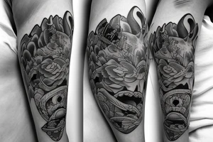 Rhinoceros Japanese style tattoo idea