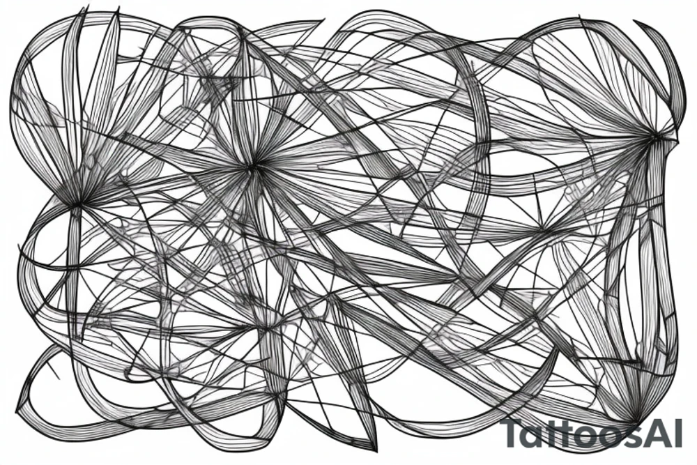 sketch of a rhizome structure made up of lines tattoo idea