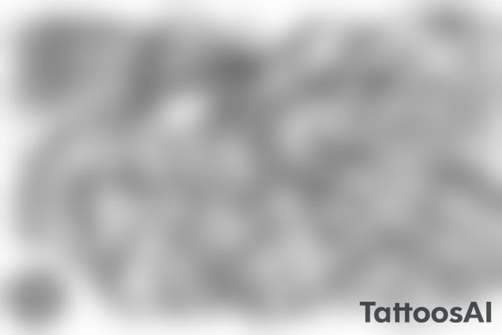 sketch of a rhizome structure made up of lines tattoo idea