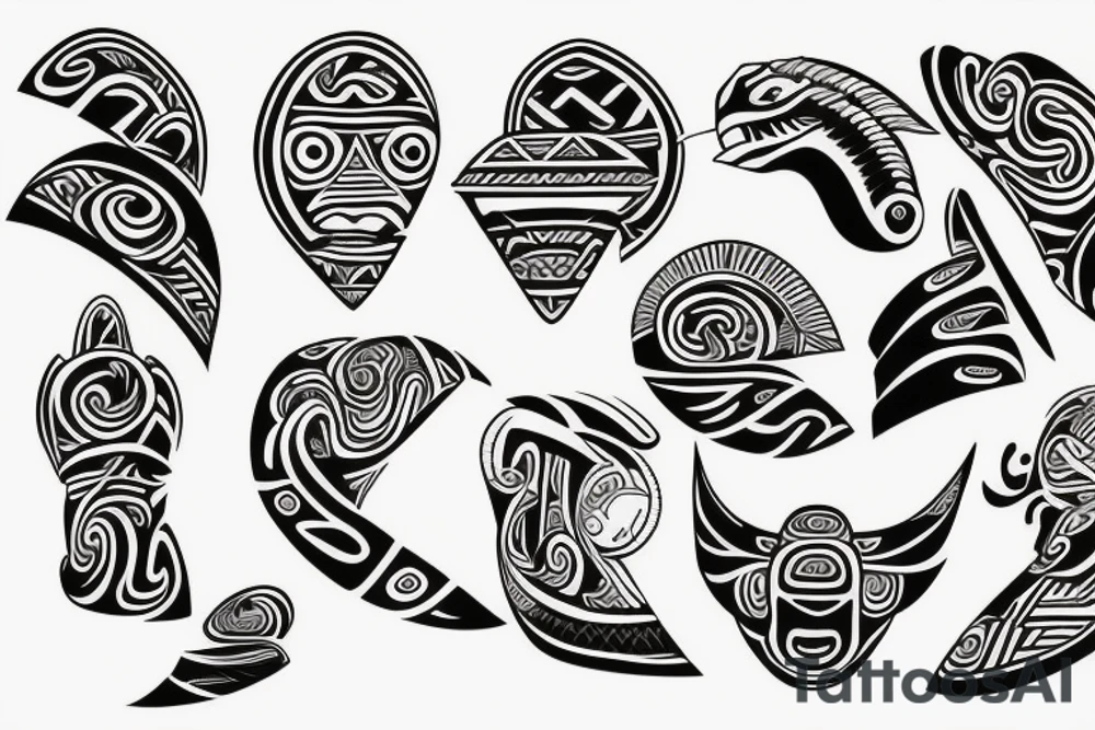 surf maori style tattoo idea