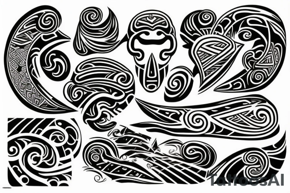 surf maori style tattoo idea