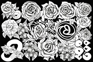 Infinite symbol with flowers and the name Franco tattoo idea