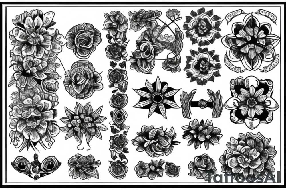 Infinite symbol with flowers and the name Franco tattoo idea