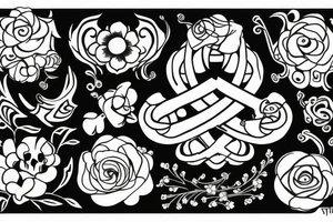 Infinite symbol with flowers and the name Franco tattoo idea