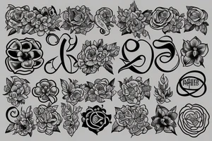 Infinite symbol with flowers and the name Franco tattoo idea