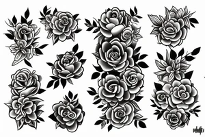 8 with flowers and the name Franco tattoo idea