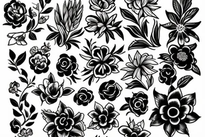 8 with flowers and the name Franco tattoo idea
