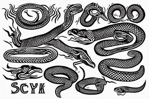 Mayan snake tattoo idea