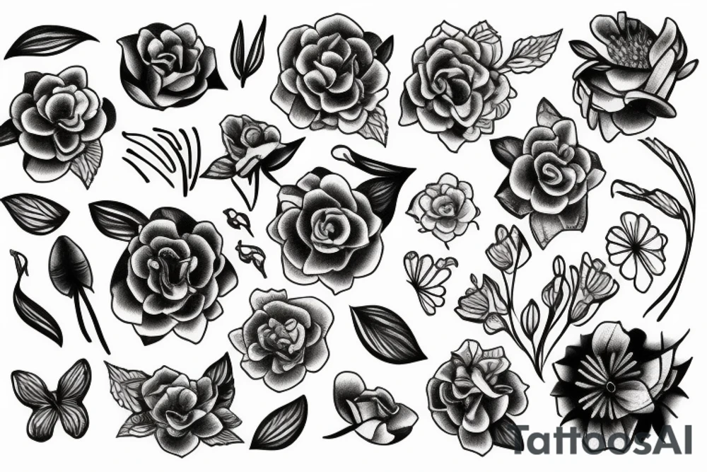 8 with flowers tattoo idea