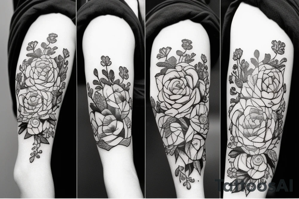 8 with flowers tattoo idea