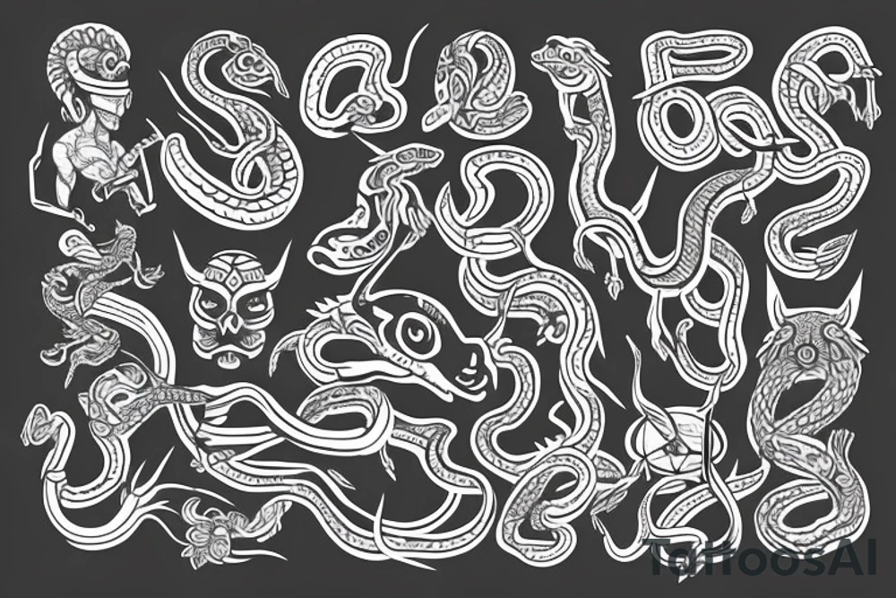 Mayan snake tattoo idea
