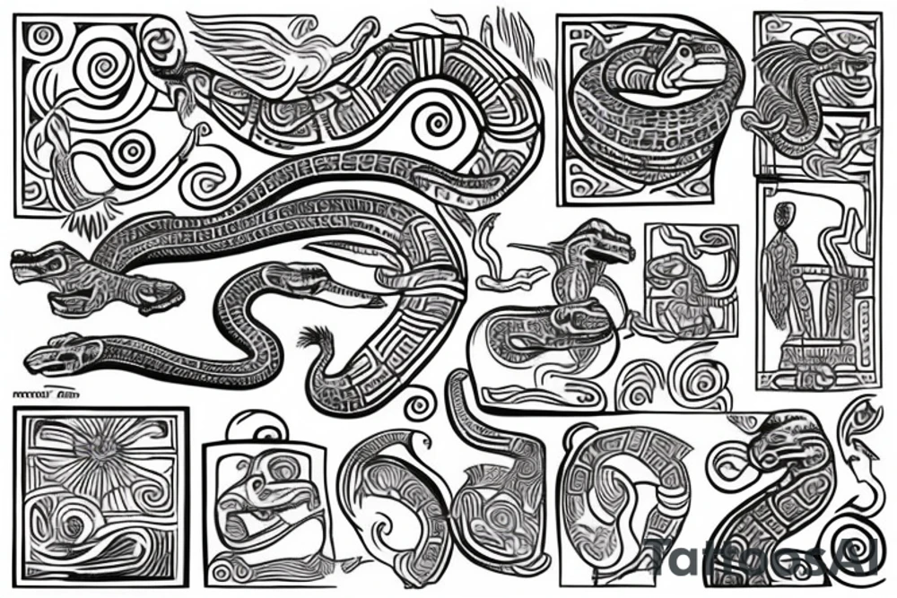 Mayan snake tattoo idea