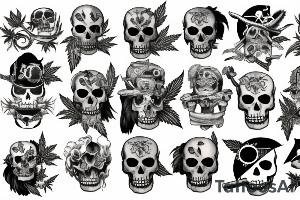 Weed pirate tattoo idea