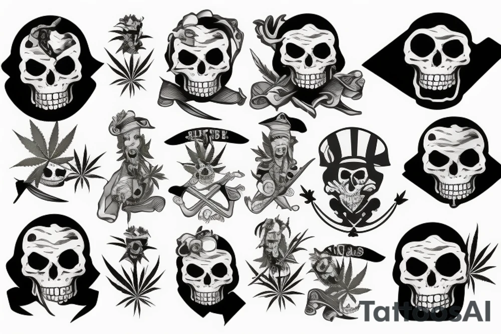 Weed pirate tattoo idea
