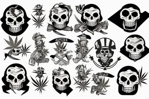 Weed pirate tattoo idea