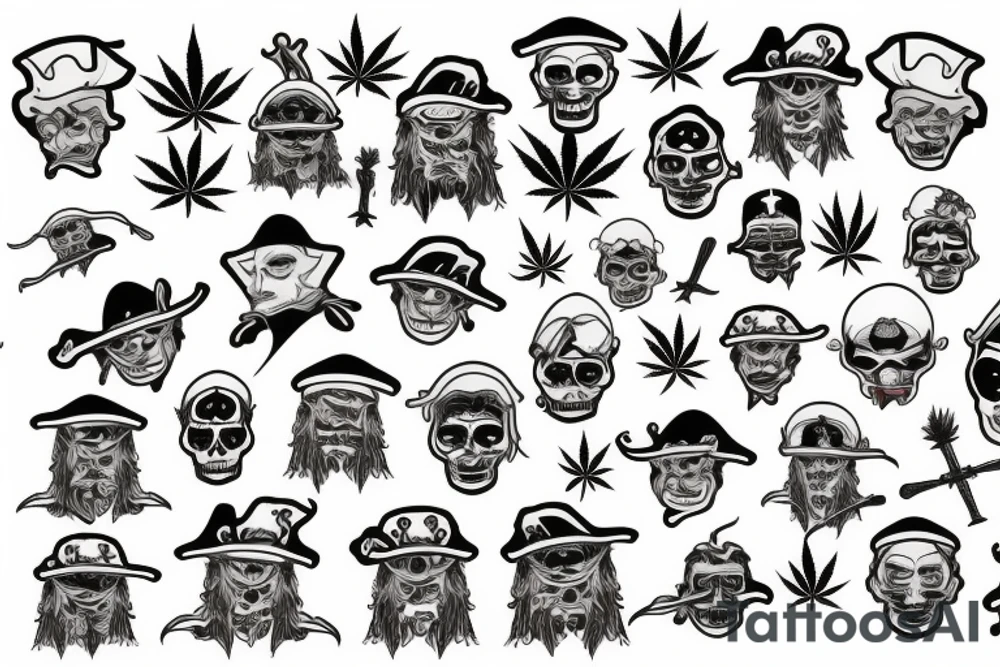 Weed pirate tattoo idea