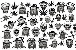 Weed pirate tattoo idea