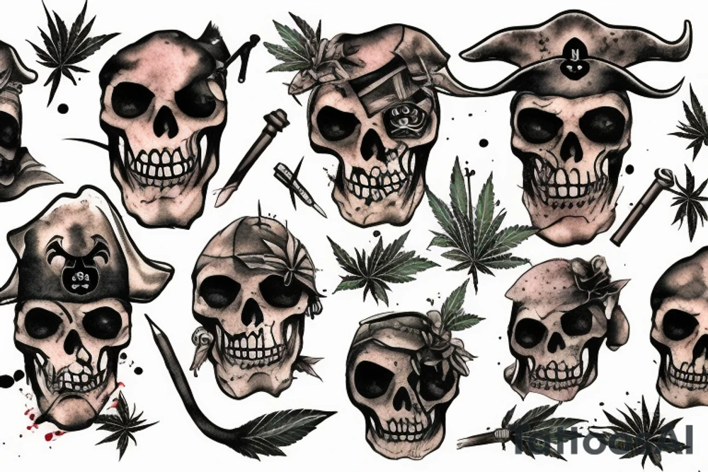 Weed pirate tattoo idea