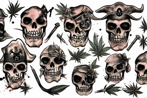 Weed pirate tattoo idea