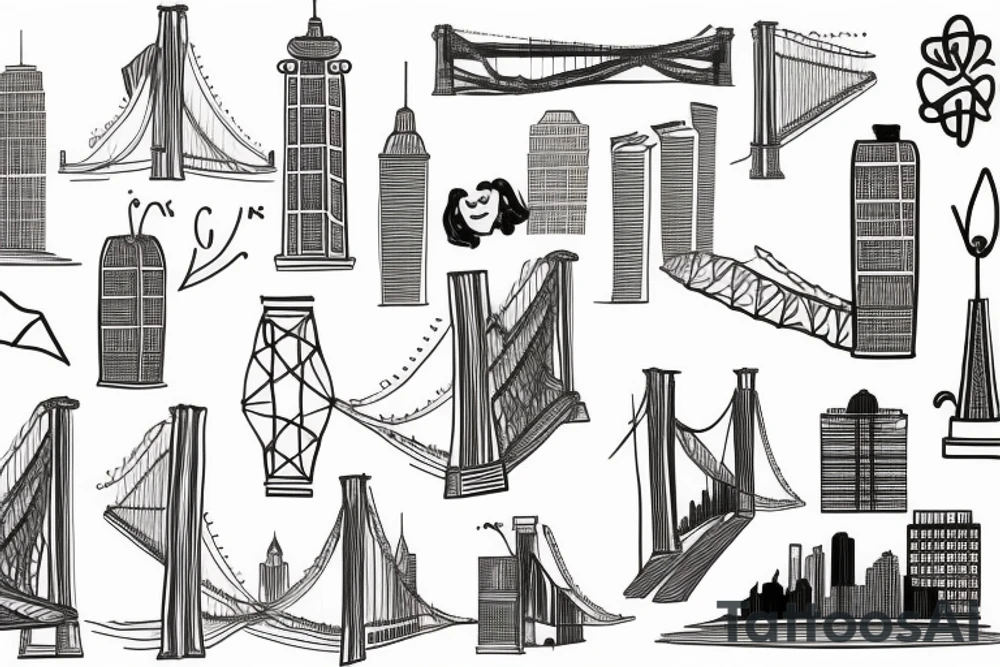 Brooklyn bridge sketch tattoo idea