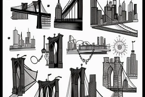 Brooklyn bridge sketch tattoo idea