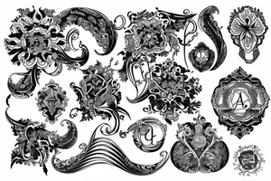 Ornamental design using the word authentique tattoo idea