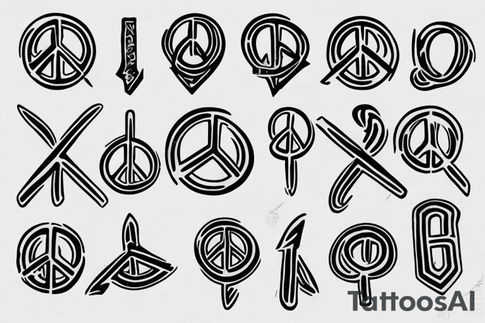 Peace sign tattoo idea