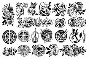 Music and peace and nature tattoo idea