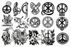 Music and peace and nature tattoo idea