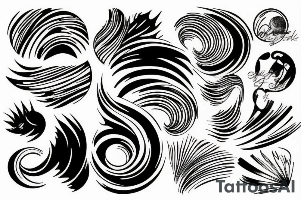 Wave whit sunset tattoo idea