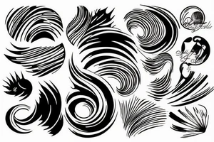 Wave whit sunset tattoo idea