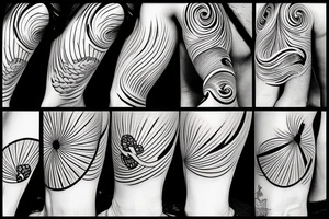 Wave whit sunset tattoo idea