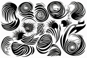 Wave with sunset tattoo idea
